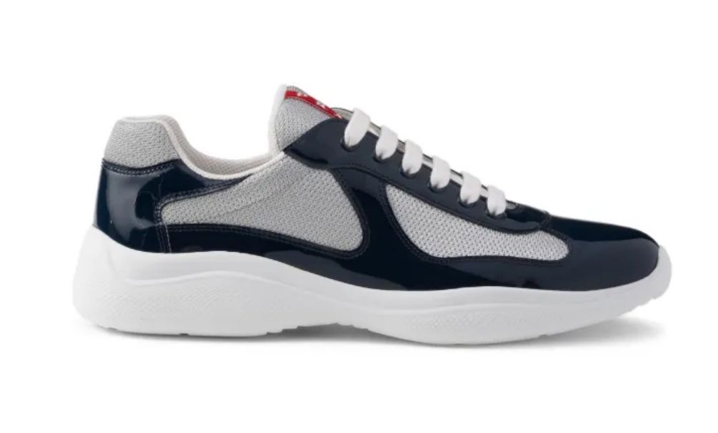 Prada – Sneakers Mesh & Cuir Navy